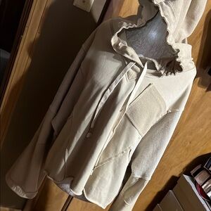 Cream Zip-Up Hoodie Jacket